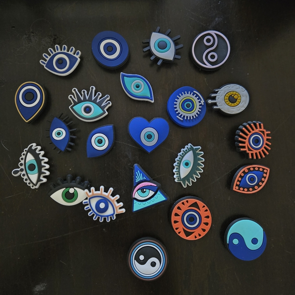Colorful Evil Eye Croc Charms